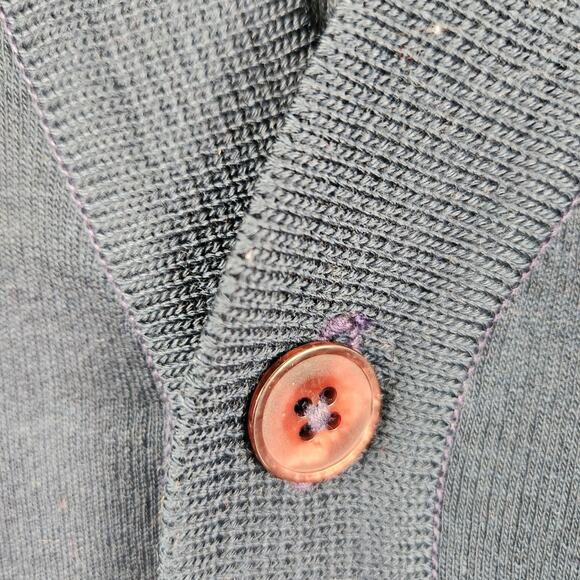 St. Croix VTG Mens Sweater M Navy Blue 100% Wool Cardigan Academia Grandpa EUC - Picture 5 of 11